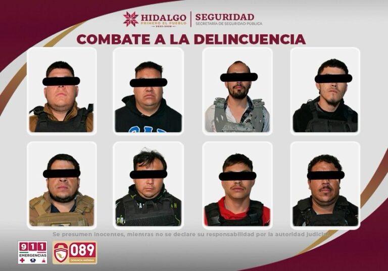 Capturan a ocho presuntos responsables de doble homicidio en Tula